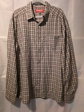 Men's Simms Fishing Products Plaid Button Down, Size XL